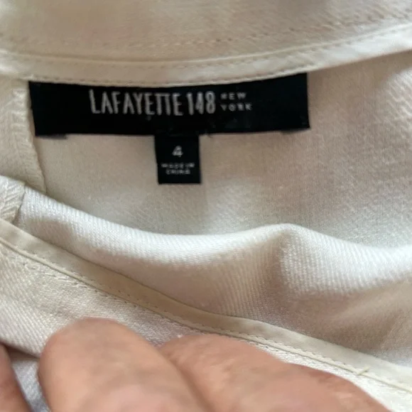 Lafayette 148 New York 100% Linen Ombré Maxi Skirt Size 4 cream, grey - Picture 3 of 5